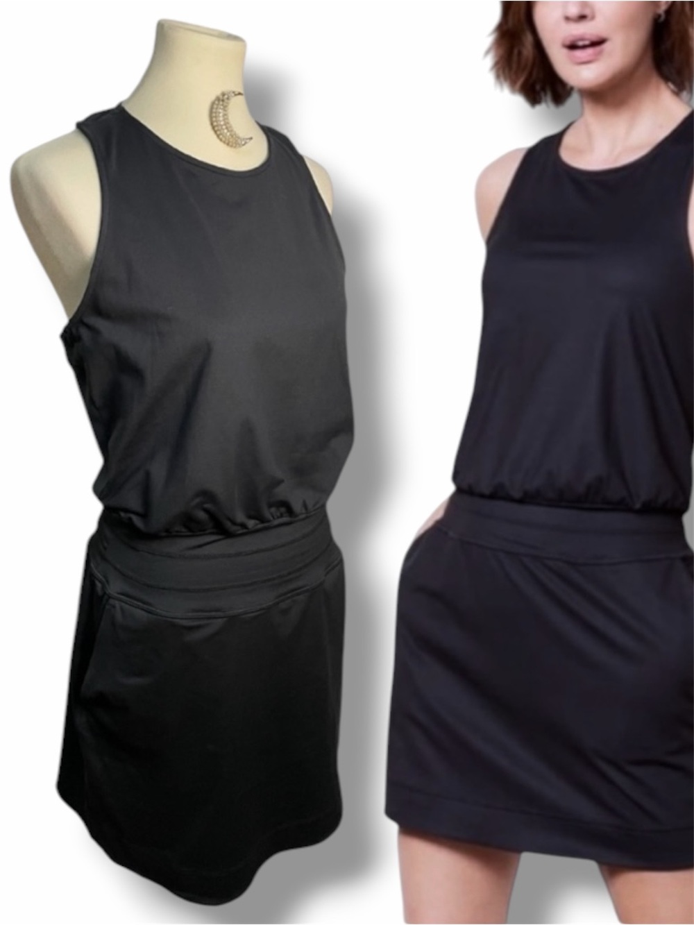 Sweaty Betty Gaia Yoga Tennis Pickleball Black Dress Small VGUC